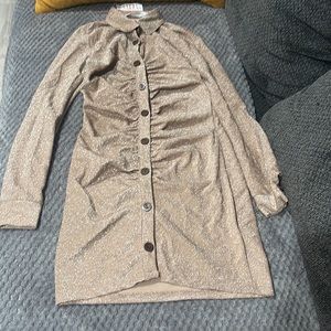 Women’s Dazzle Party Dress, Size: Medium, Color: cream/gold-ish